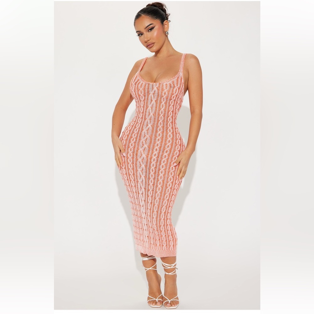 Orange Cute Knit Dress